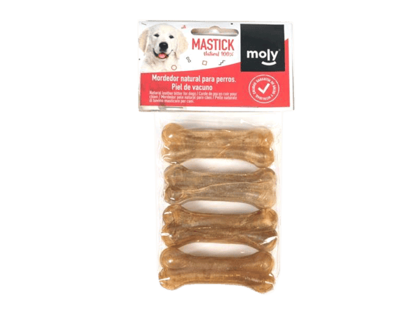 Hueso prensado natural para perros pequeños, duradero y saludable, ideal para morder y entretener.