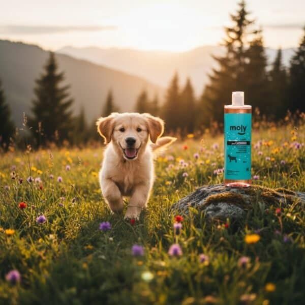 champú para cachorros 500 ml moly | limpieza ultra suave para pieles sensibles