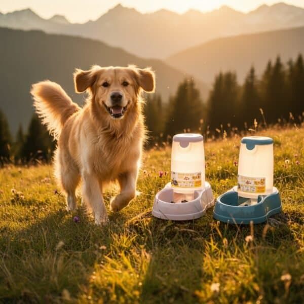 Comedero para perros de 1.5 litros, ideal para llevar en paseos y vacaciones. Material duradero y fácil de limpiar.