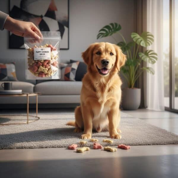 Galletas para cachorros, snack nutritivo y suave para perros jóvenes.