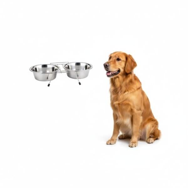 comedero doble 21cm c/soporte 2 x 1,60 l