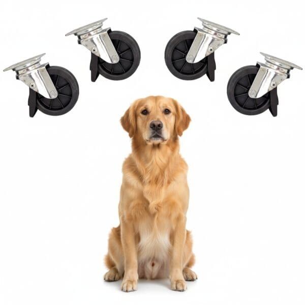 set 4 ruedas giratorias para transportines de perro