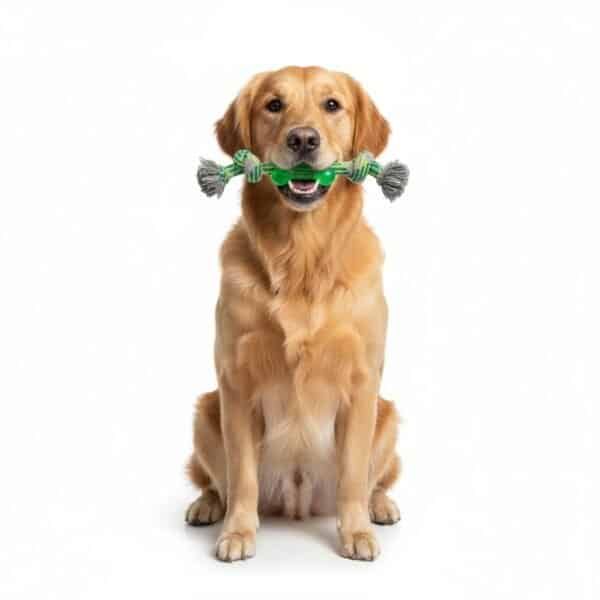 mordedor tpr 26 cm green moly | juguete resistente para masticar y fortalecer la mandíbula