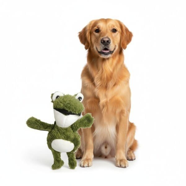 peluche ranita para perros 20 cm moly | juguete suave con sonido y súper adorable