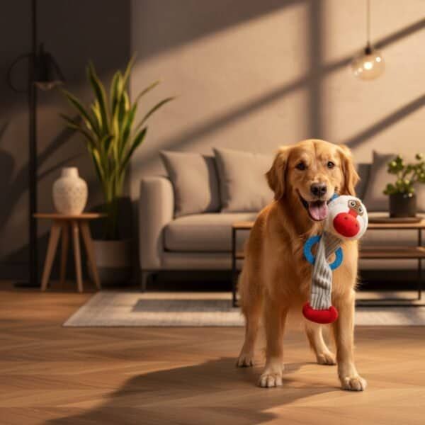peluche mono para perros 45 cm moly | juguete con sonido y mordedor integrado