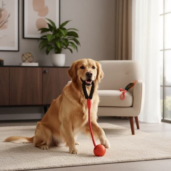 juguete tpr eco cuerda pelota empuÑad conf 9*50 cm