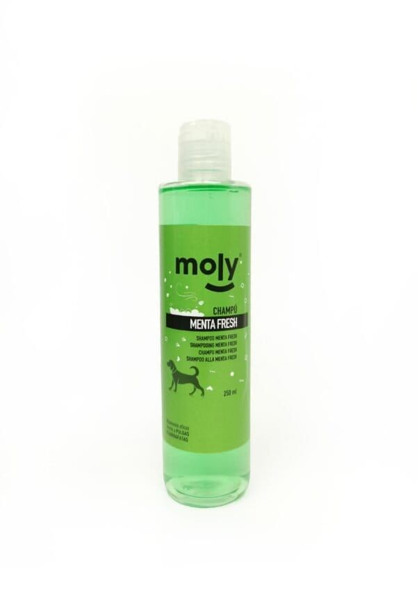 Champú Menta Fresh para perros, limpieza refrescante y suave para todas las razas.