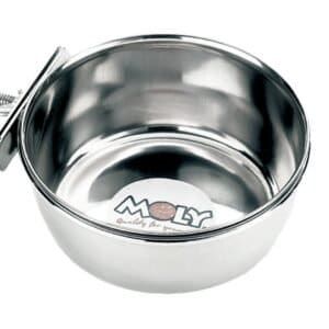 Comedero de acero inoxidable ajustable, ideal para perros y gatos, de 7,5cm de diámetro.