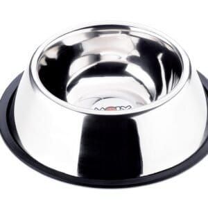 Comedero de acero para perros Cocker, 17,5 cm, 0,90 litros, duradero y fácil de limpiar.