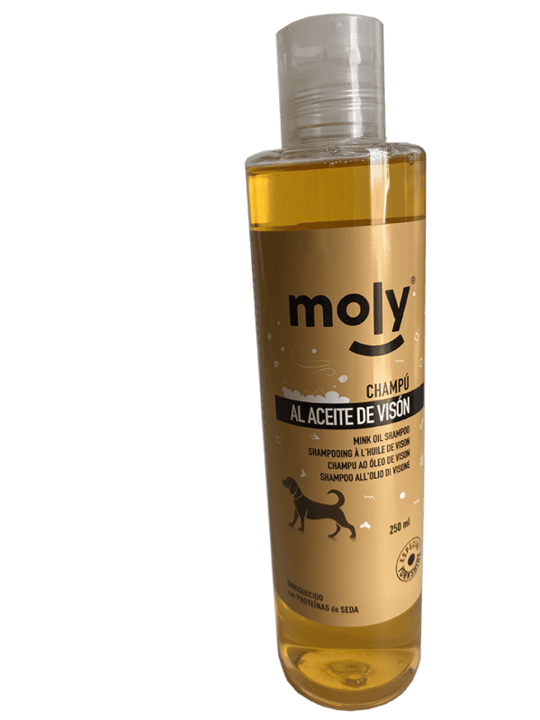Champú aceite de visón 250ml para perros Yorkshire, nutre y da brillo profundo al pelaje.