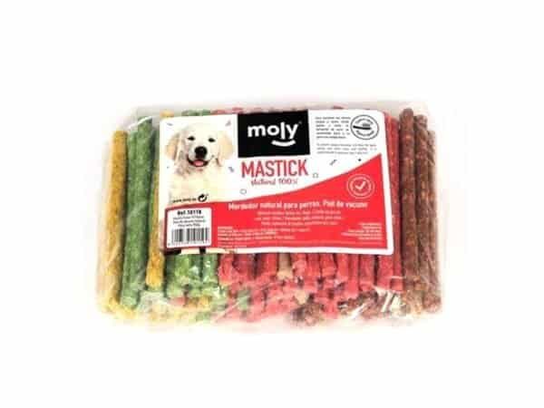 Palitos masticables para perros, snack natural y divertido, paquete de 100 unidades.