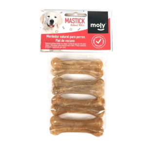 Hueso prensado natural para perros pequeños, 8 cm, snack duradero y saludable.