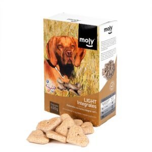 Galletas light con harina integral para perros, aptas para dietas equilibradas y control de peso.
