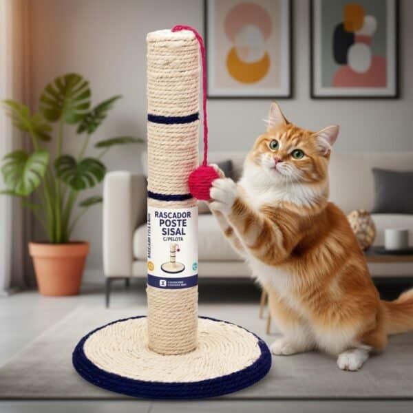 rascador poste sisal c/pelota 45cm
