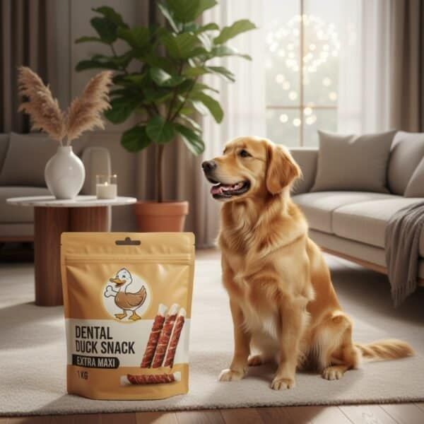 dental snack de pato extra maxi 1 kg | masticación prolongada y cuidado dental para perros grandes