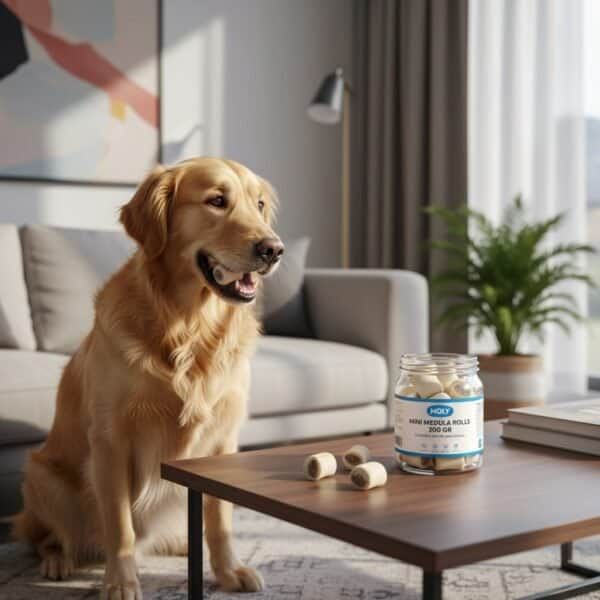 galletas mini rolls de médula 200 g | snack relleno y crujiente para perros – moly