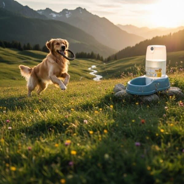 Bebedero para perros de 6,5 litros, ideal para el cuidado de mascotas en exteriores. Fácil de transportar y mantener limpio.
