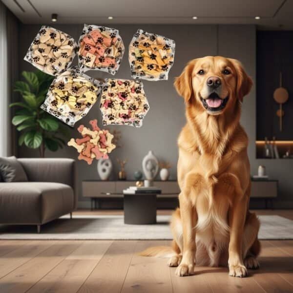 Galletas Puppy 200g para cachorros, snack nutritivo y suave, ideal para la salud dental de los perros jóvenes.