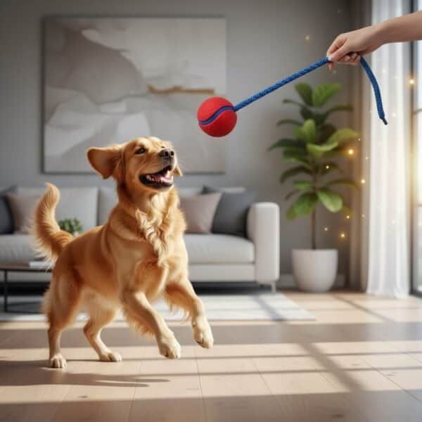 pelota caucho 6cm c/ramal nylon