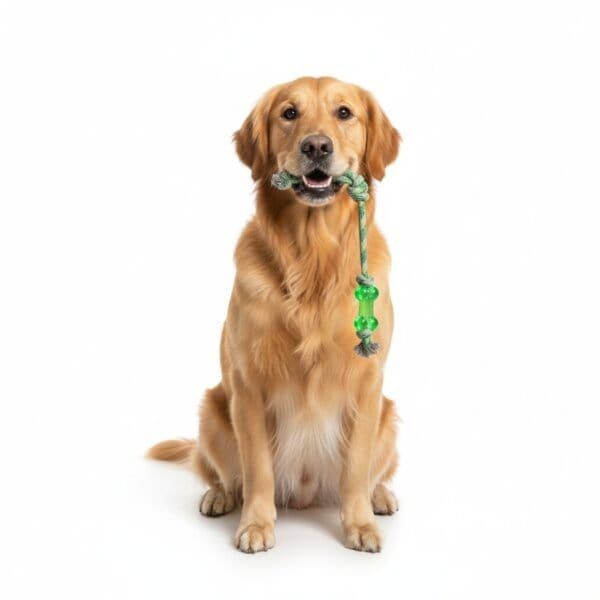 mordedor tpr 50 cm green moly | juguete xl resistente para perros grandes y muy activos