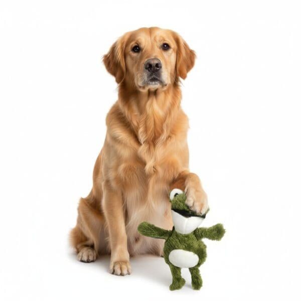 peluche ranita para perros 20 cm moly | juguete suave con sonido y súper adorable