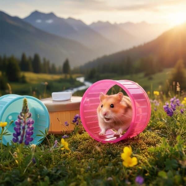ruleta hamster 14.5cm plastico cerrada