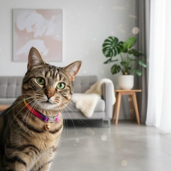 collar gato fluorescente