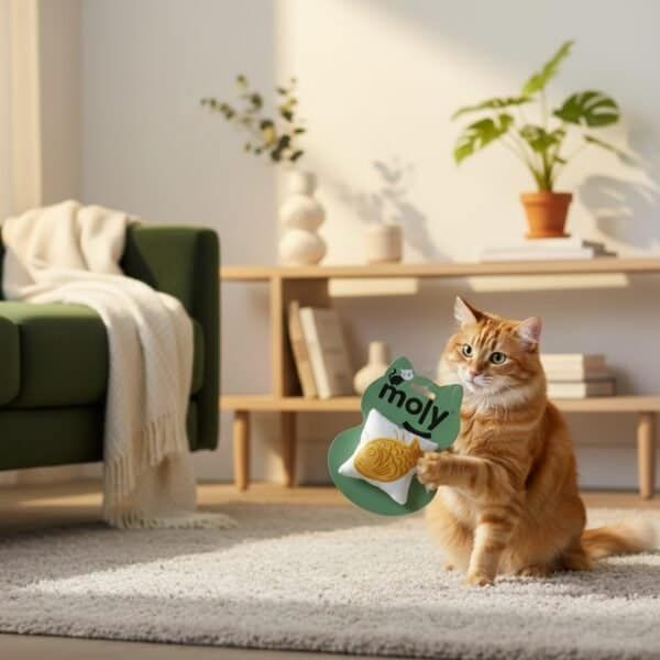 cojin gato interactiv con catnip dentro