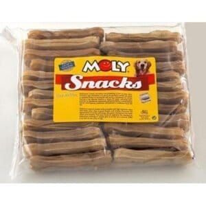 Huesos prensados de 11 cm en bolsa de 20 unidades, snack natural para perros pequeños.