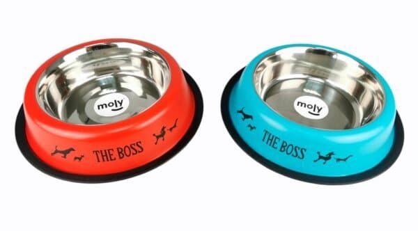 Comedero para mascotas en acero inoxidable, diseño anti-deslizante y capacidad ideal.