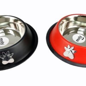 Comedero de acero inoxidable con base antideslizante y diseño de unicornio. Ideal para mascotas de 2,35L, resistente y fácil de limpiar.
