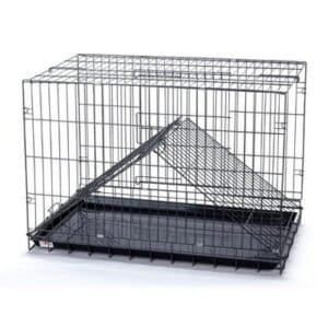 Jaula de metal para perros medianos, plegable y segura, 78x48x55 cm. Ideal para protección y entrenamiento.