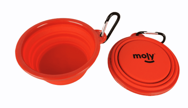 comedero plegable de silicona 350 ml moly | con mosquetón incluido portátil, antideslizante y perfecto para viajes