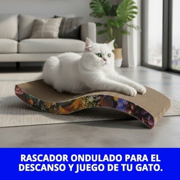 rascador ondulado gato 53x20,5x10 cm