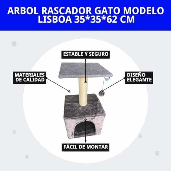 arbol rascador gato modelo lisboa 35*35*62 cm