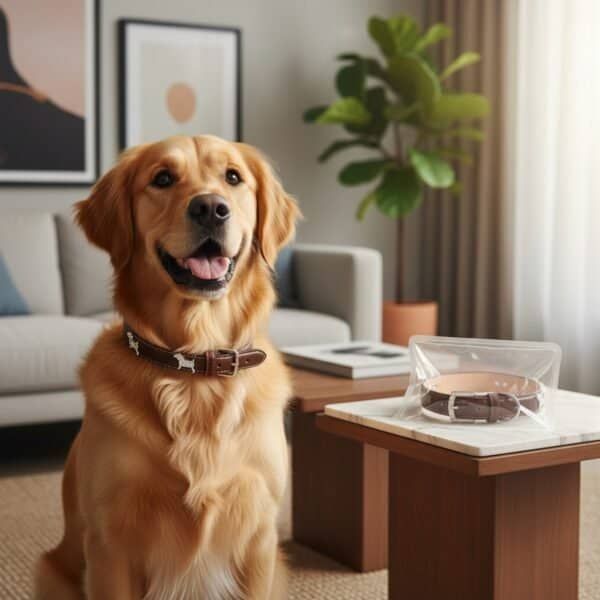 collar cuero perrito 50x2,5 cm