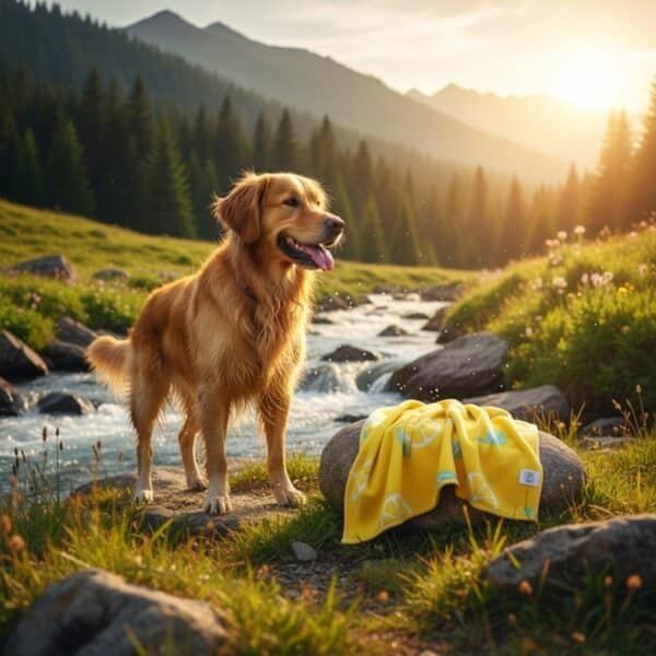 toalla lemon antiácaros 72×51 cm moly | suave, absorbente y protectora para perros y gatos