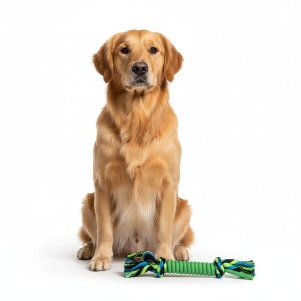 mordedor para perros de silicona y algodón 25 cm | juguete resistente y limpia dientes moly calidad