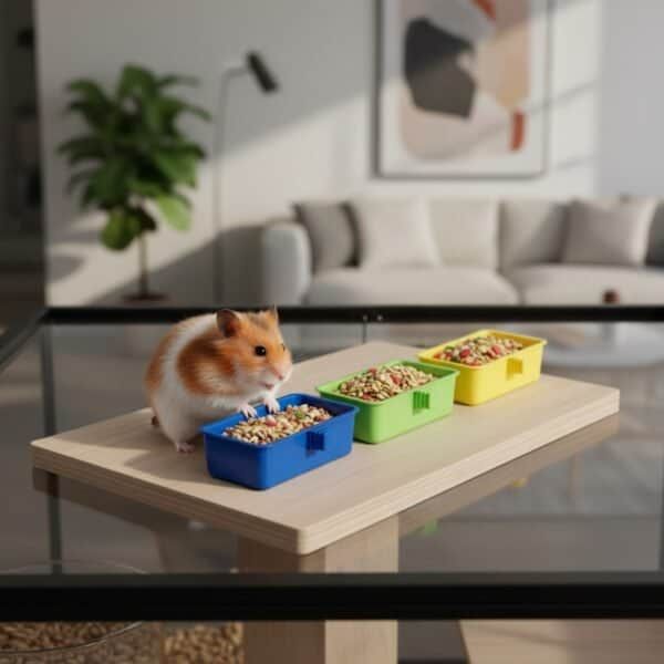 comedero cuadrado hamster