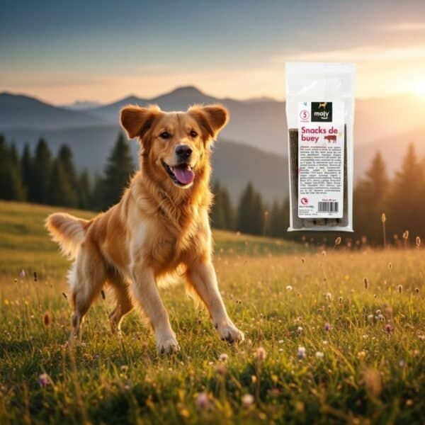 snacks de buey en barritas 50 g moly | premio natural y sabroso para perros