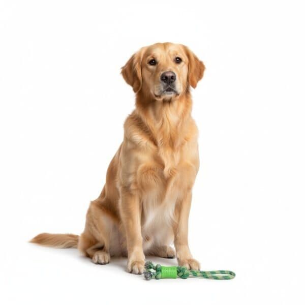lanzador mordedor green 35 cm moly | juguete resistente para perros activos
