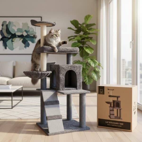 arbol rascador gato modelo paris 49x49x132 cm