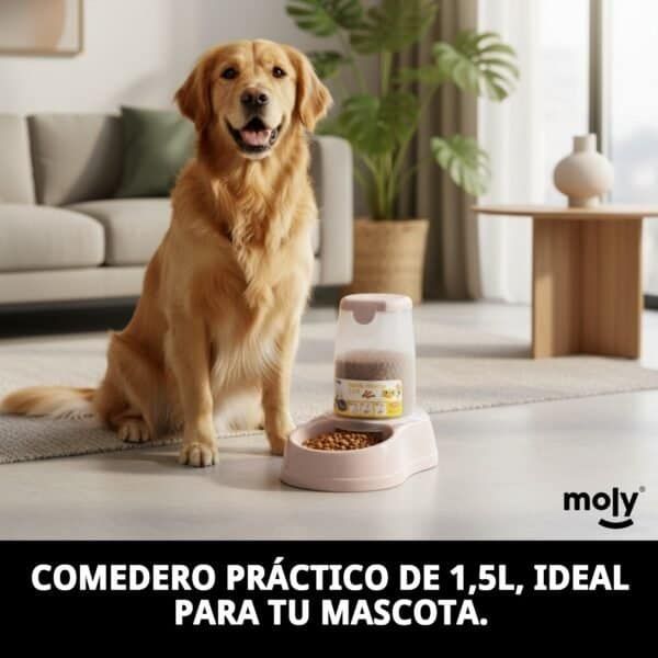 Comedero para perros con capacidad de 1,5 litros, ideal para alimentación diaria.