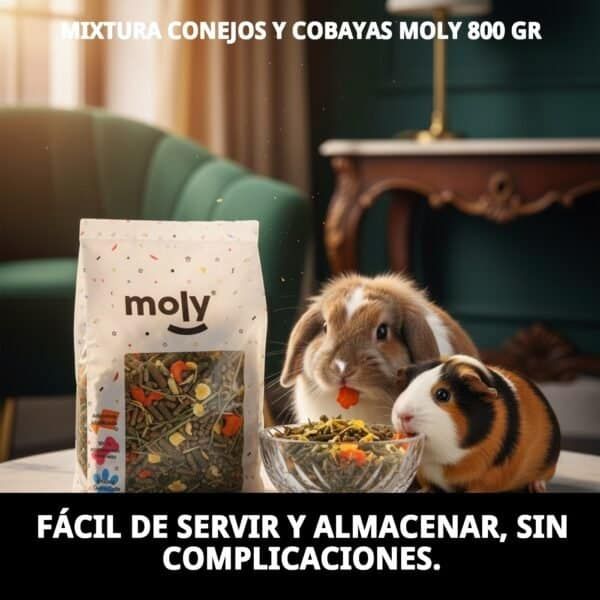 mixtura conejos y cobayas moly 800 gr