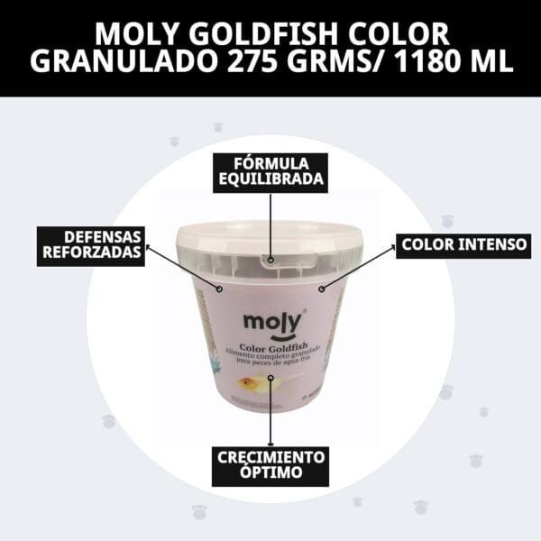 moly goldfish color granulado 275 grms/ 1180 ml