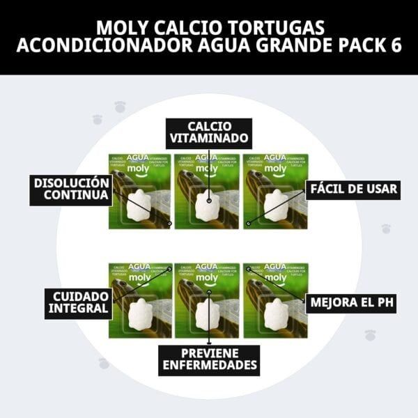 moly calcio tortugas acondicionador agua grande