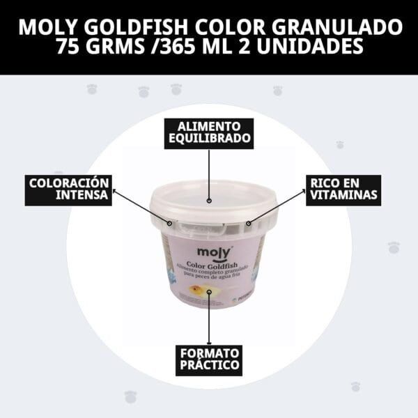moly goldfish color granulado 75 grms /365 ml