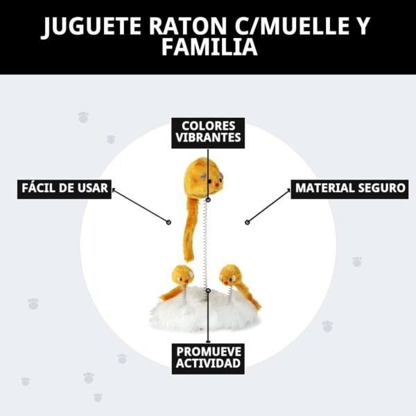 juguete raton c/muelle y familia