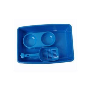 kit para gato bandeja/comedero/pala 37x26