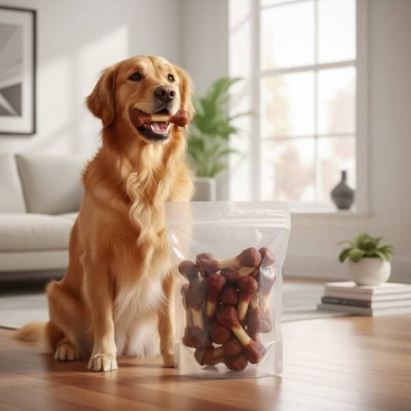 huesitos enrollados con pollo natural 1 kg moly | snack en granel para perros con soja y almidón | alta palatabilidad